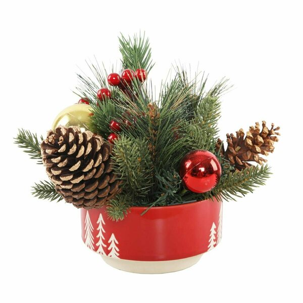 Espectaculo XMAS MIX IN 6 in. Ceramic Reverse Tree Pot MD ES2965484